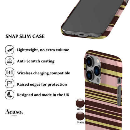 Polo Stripes Pink Brown Phone Case