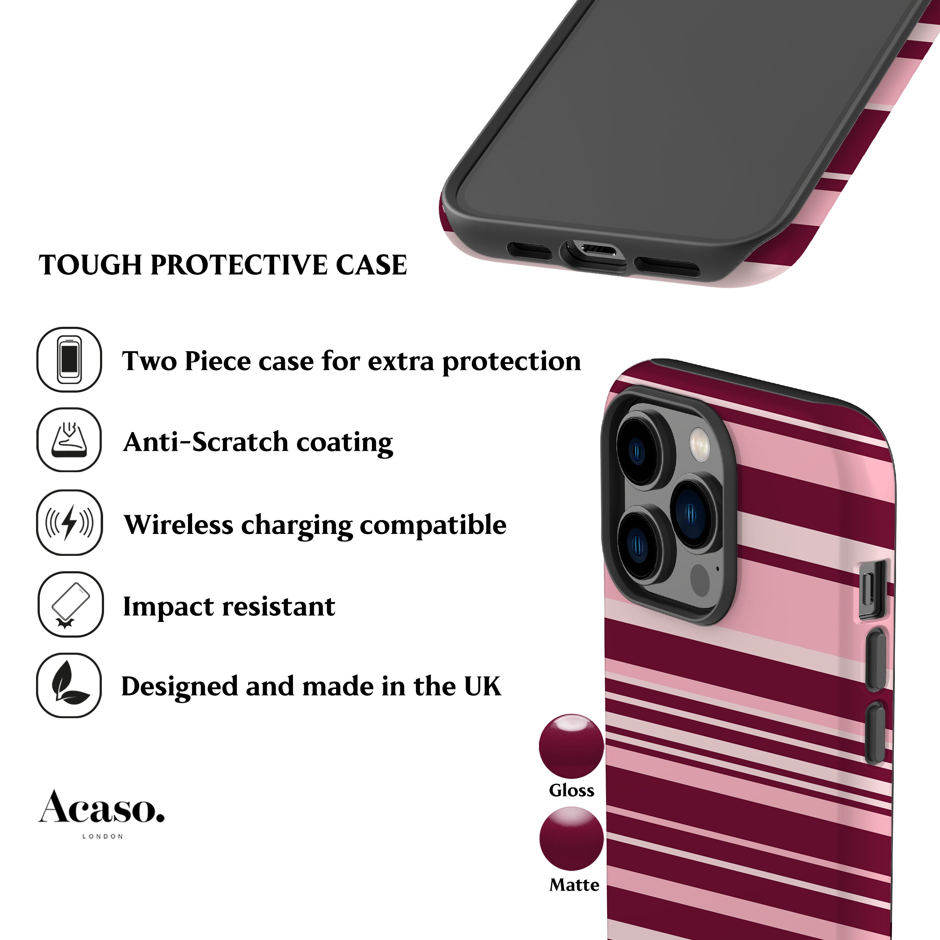 Polo Stripes Pink Rose Phone Case