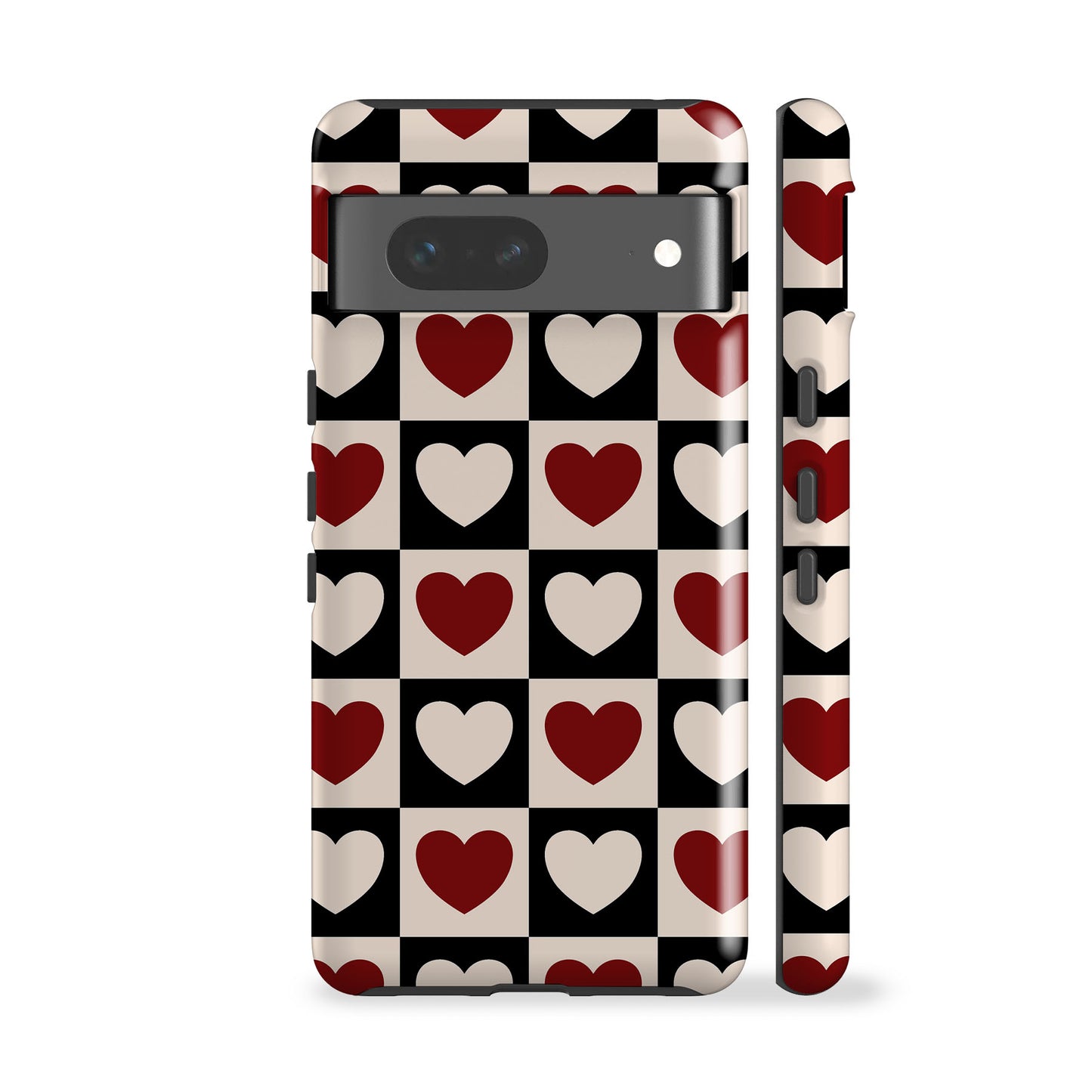 Red Heart Checkers Phone Case