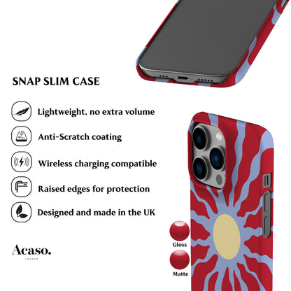 Red Wavy Sun Phone Case