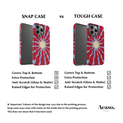 Red Wavy Sun Phone Case