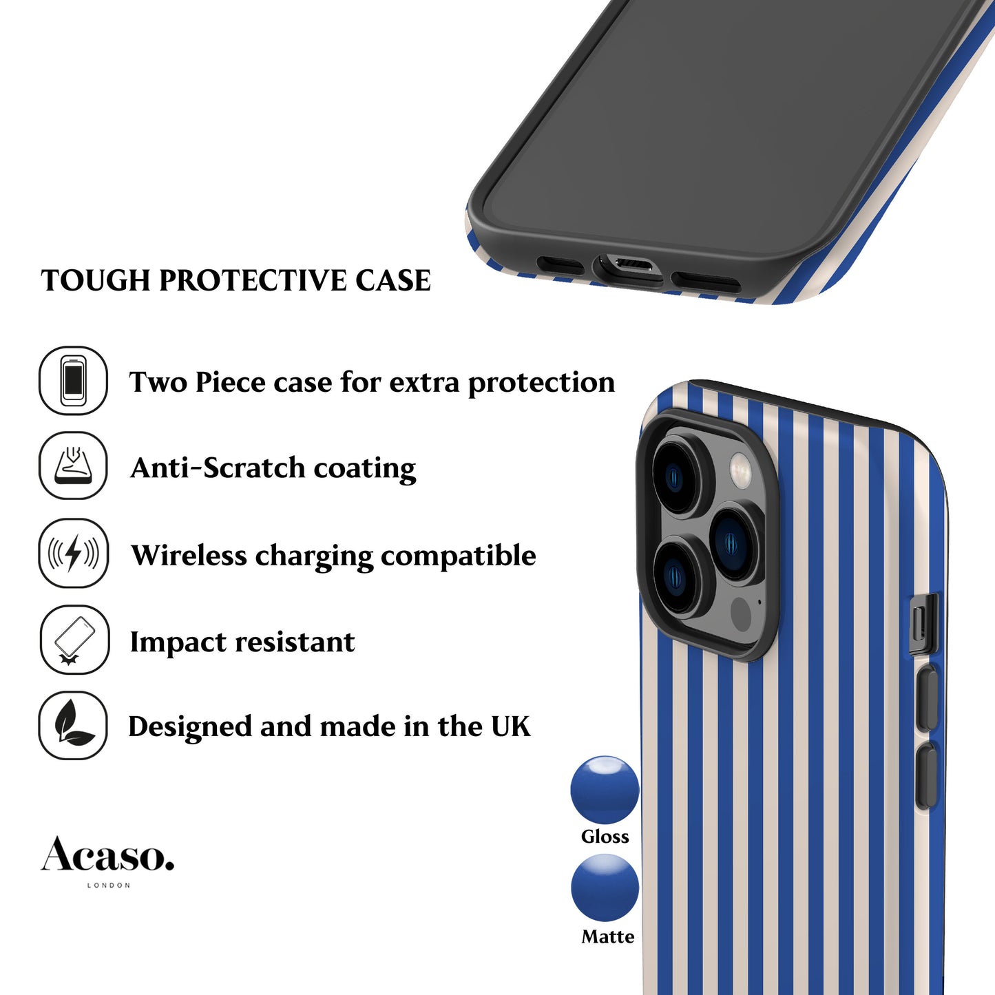 Resort Blue Stripes Phone Case