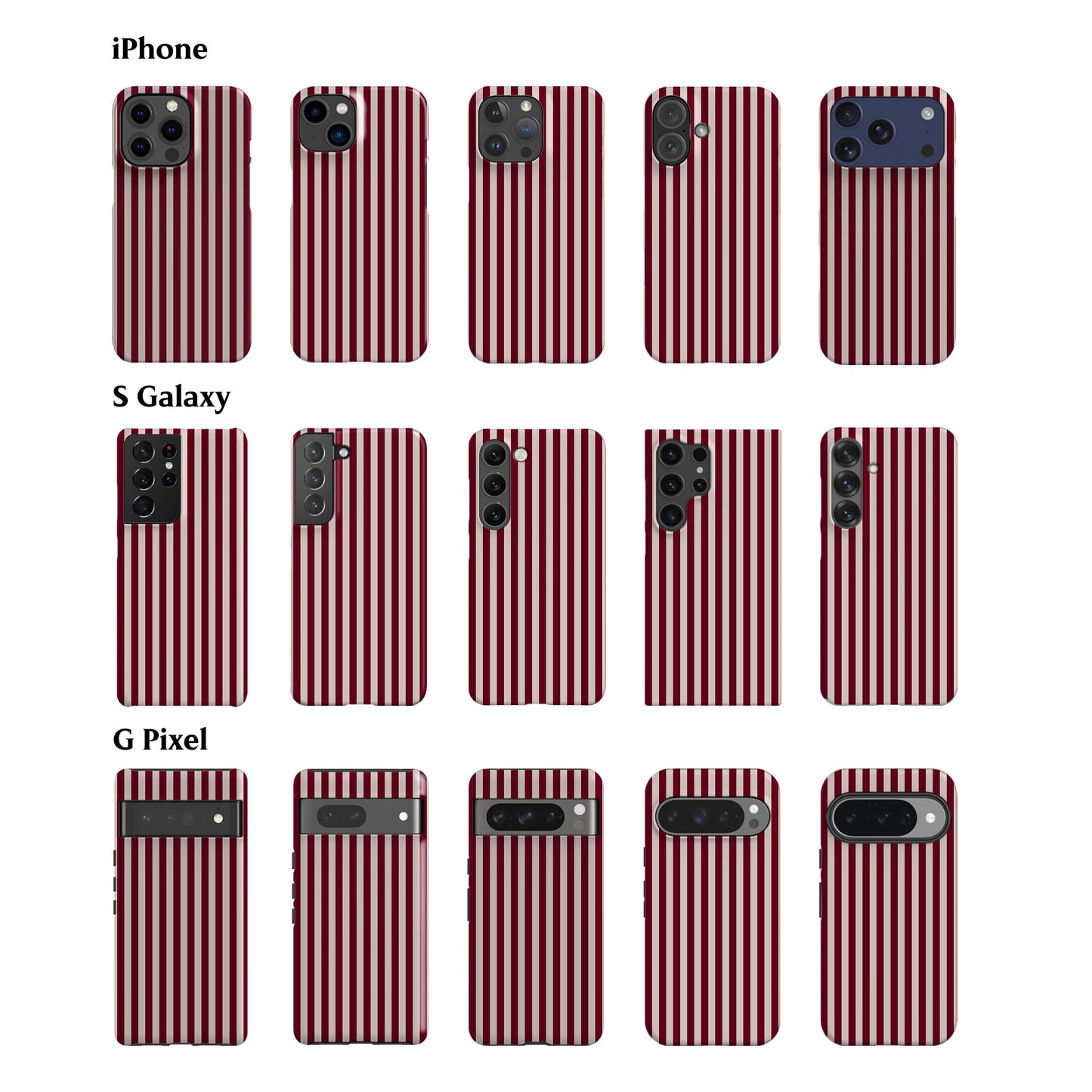 Burgundy Stripes Phone Case