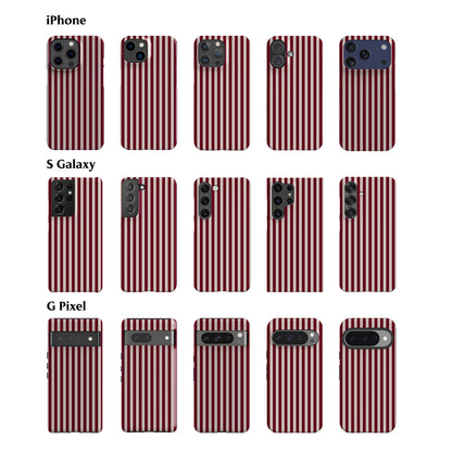 Burgundy Stripes Phone Case