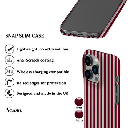 Burgundy Stripes Phone Case