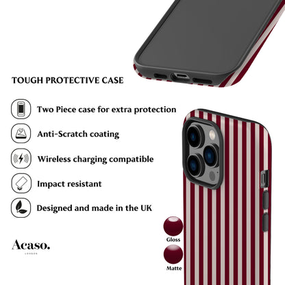 Burgundy Stripes Phone Case