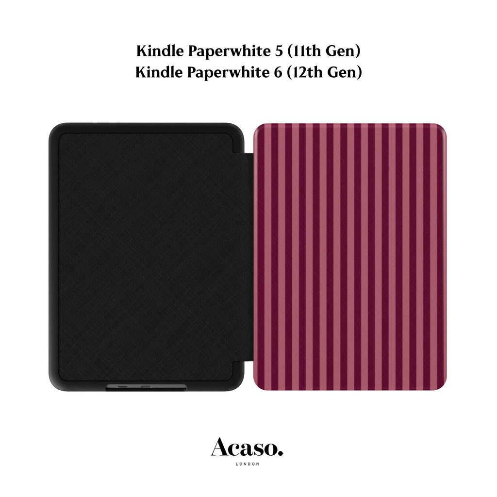 Resort Stripes Deep Rose Kindle Case