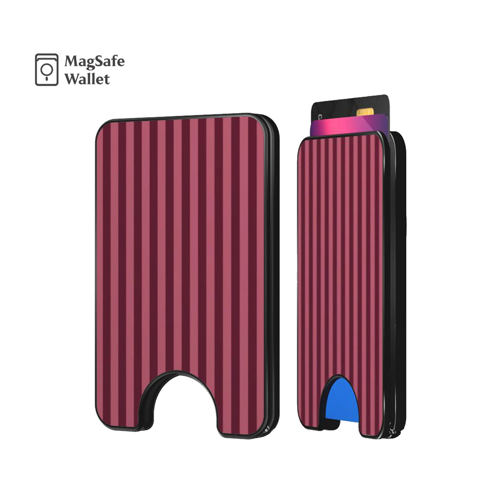Resort Stripes Deep Rose Magnetic Phone Wallet