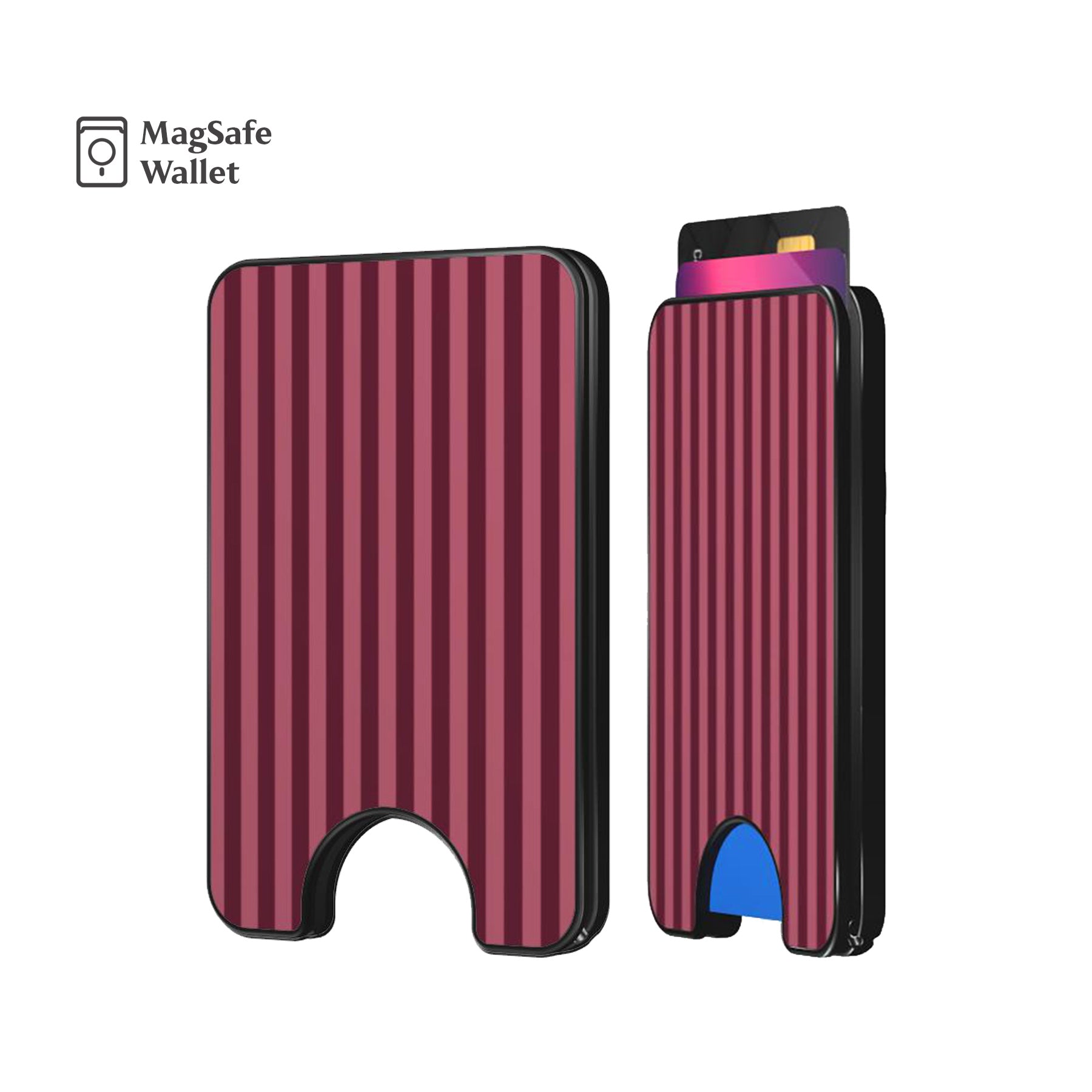 Resort Stripes Deep Rose Magnetic Phone Wallet