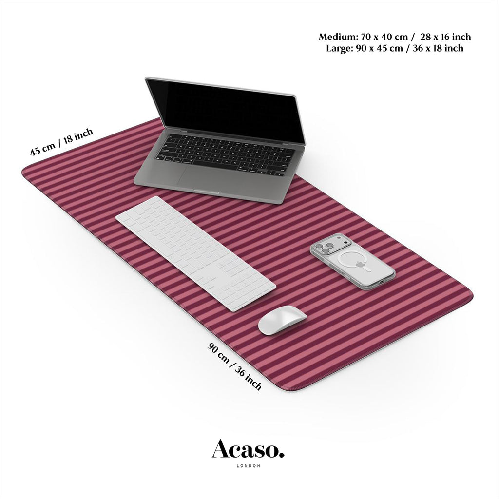 Resort Stripes Deep Rose Desk Mat