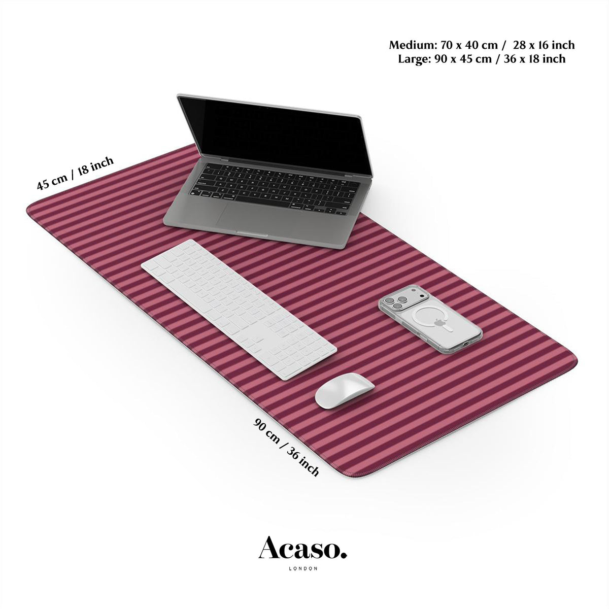 Resort Stripes Deep Rose Desk Mat