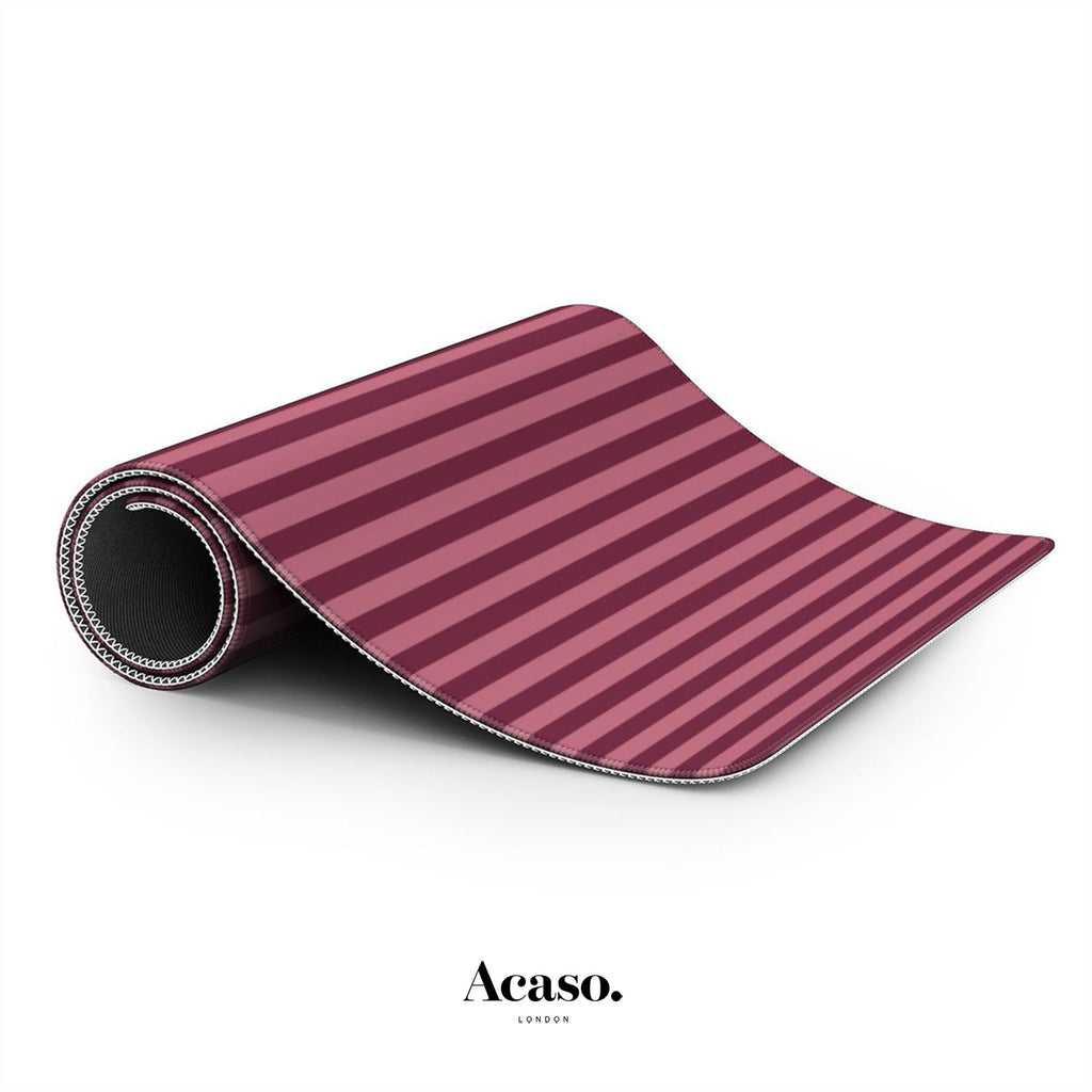 Resort Stripes Deep Rose Desk Mat