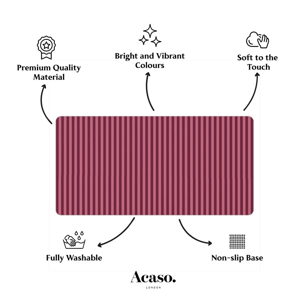 Resort Stripes Deep Rose Desk Mat
