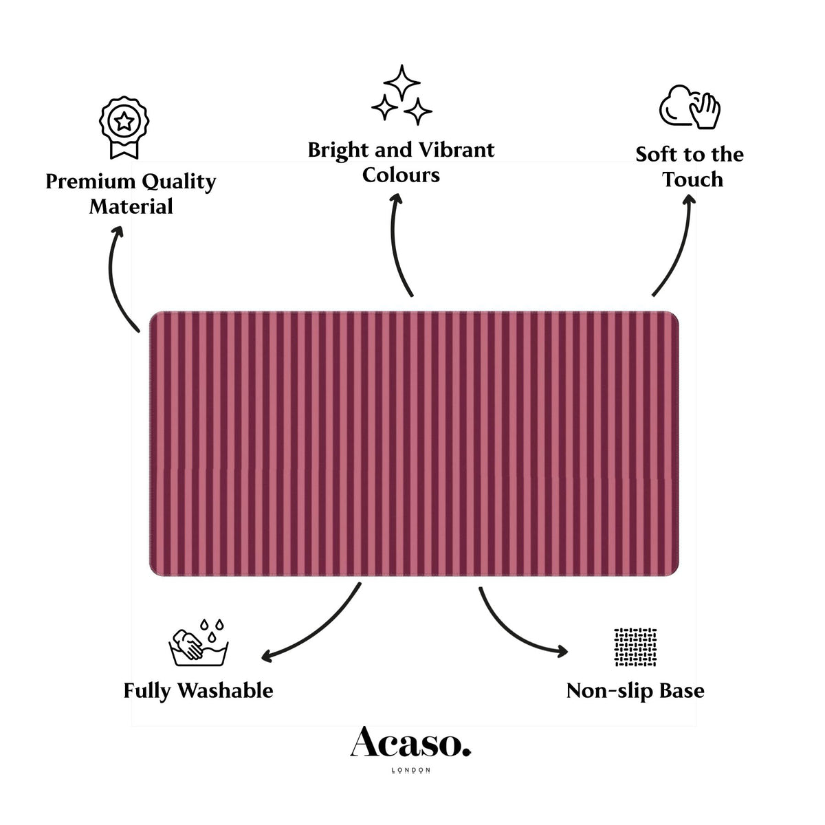 Resort Stripes Deep Rose Desk Mat