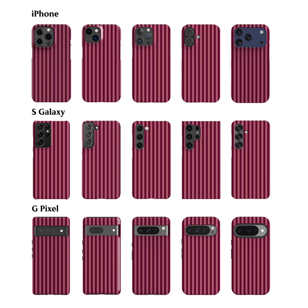 Deep Rose Striped Phone Case