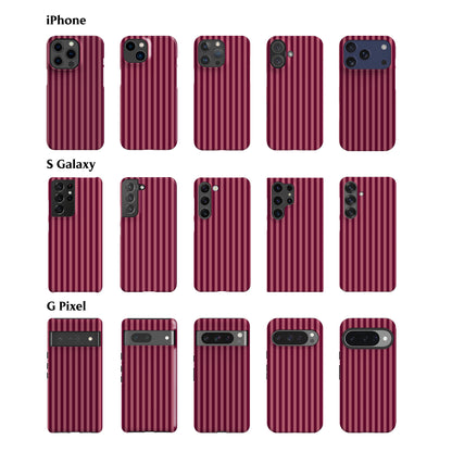 Deep Rose Striped Phone Case