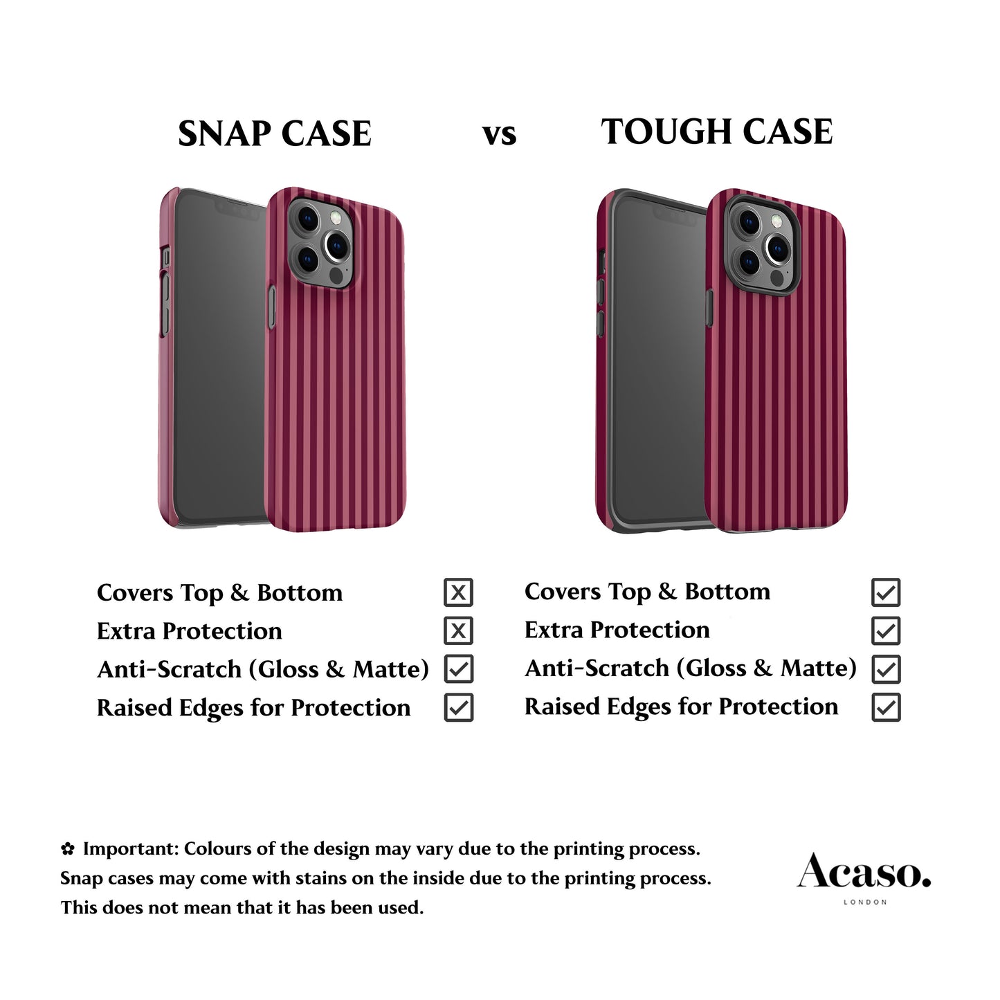 Deep Rose Striped Phone Case