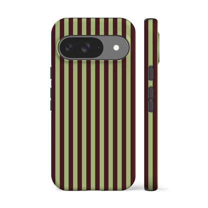 Mint Maroon Striped Phone Case