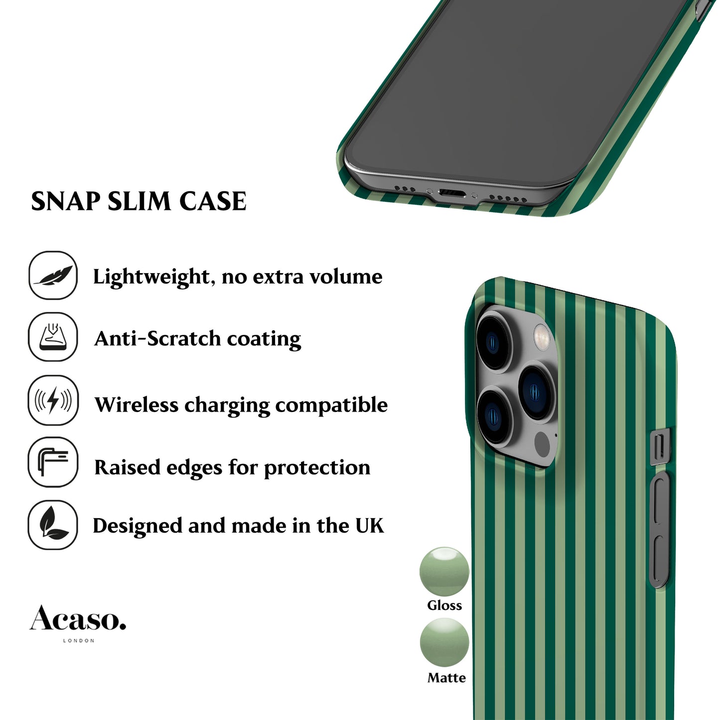 Resort Green Stripes Phone Case