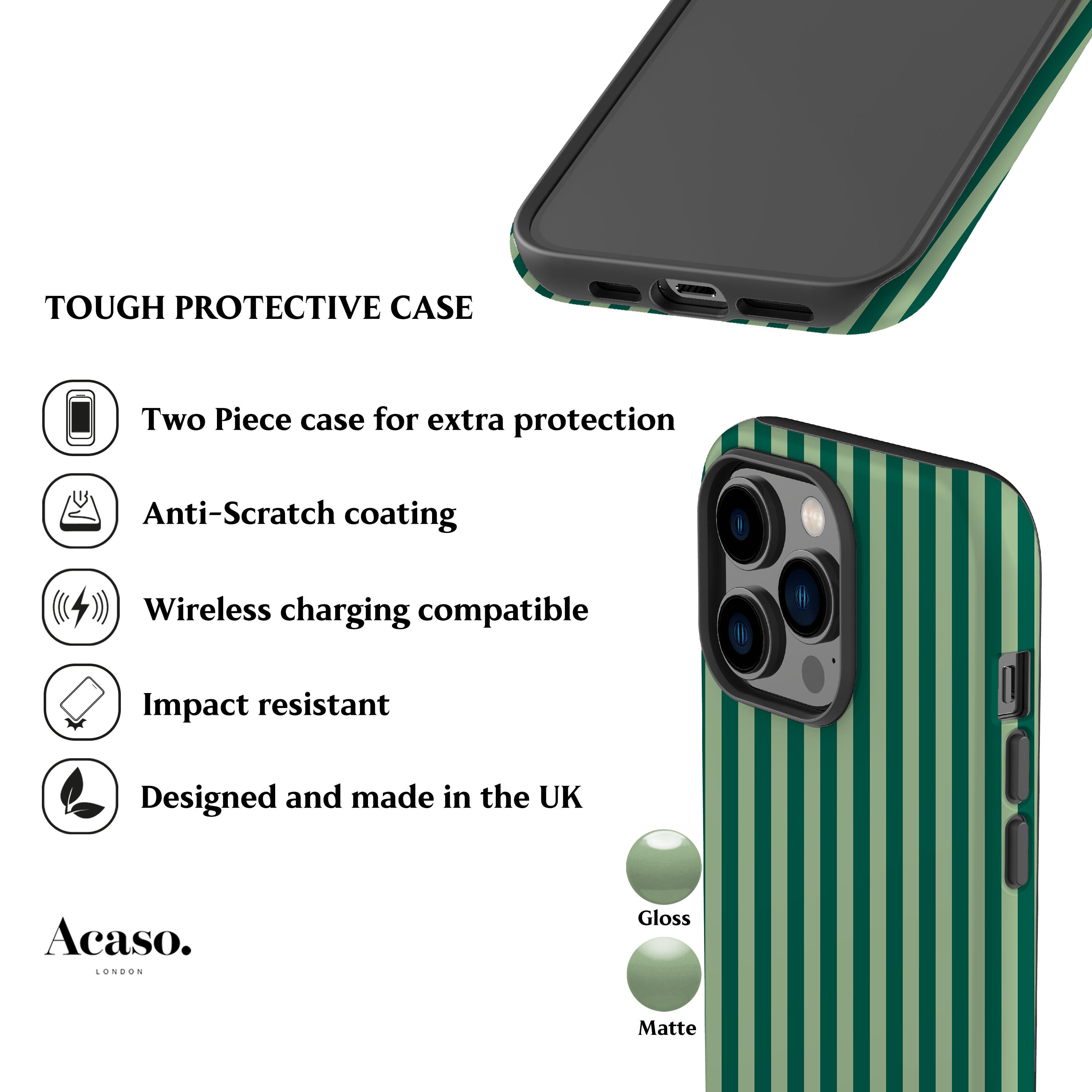 Resort Green Stripes Phone Case
