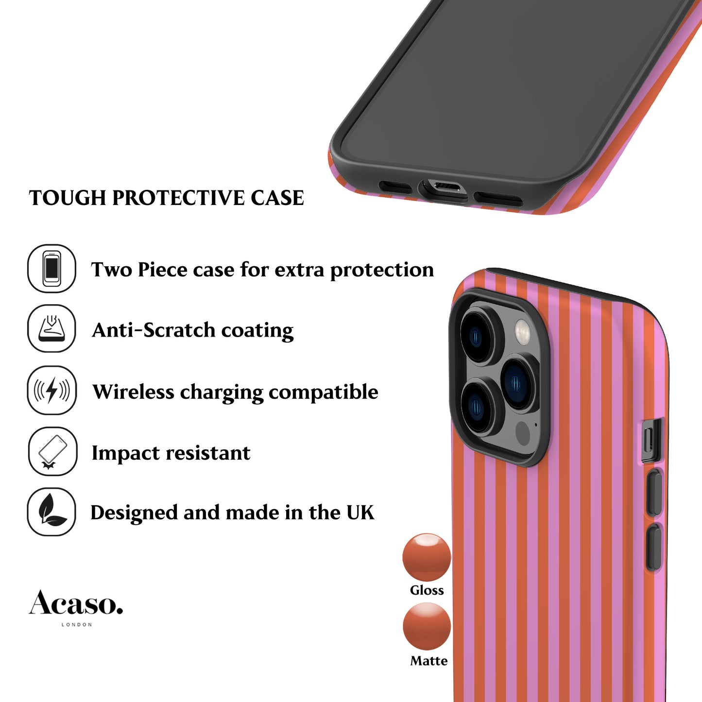 Orange Stripes Phone Case