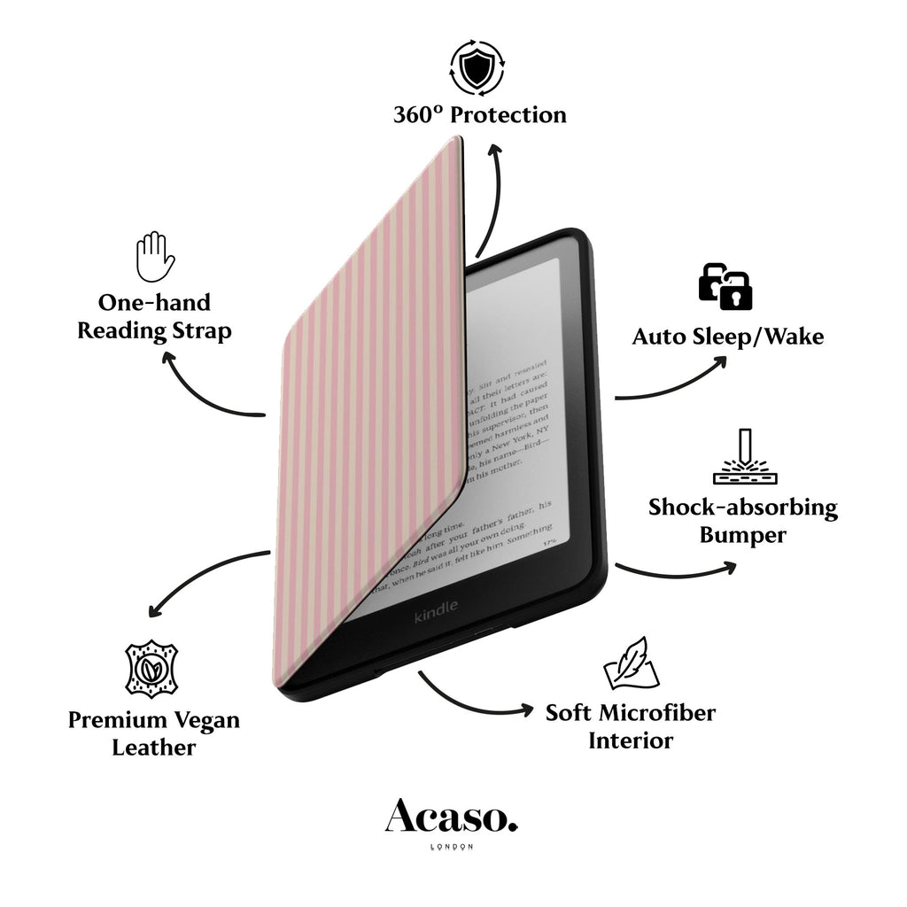 Pale Rose Resort Stripes Kindle Case