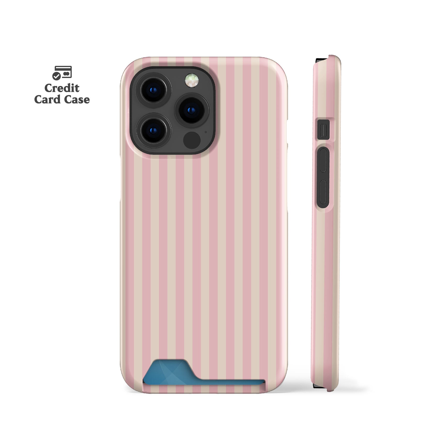 Pale Pink Stripes Card Case