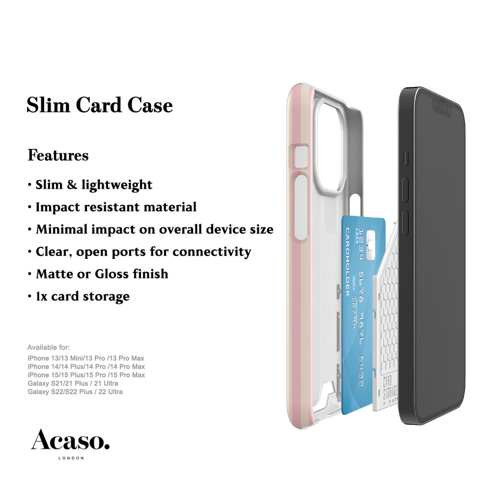 Pale Pink Stripes Card Case