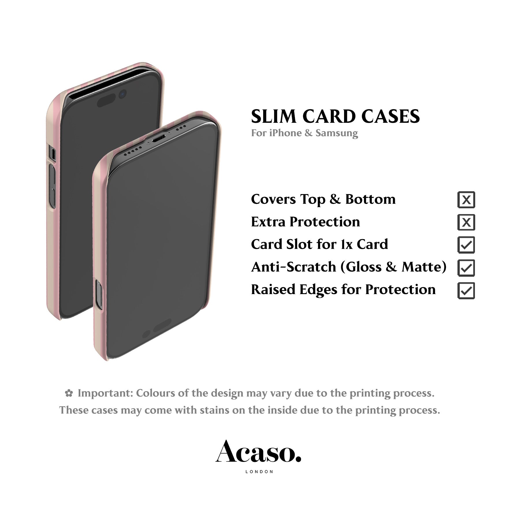 Pale Pink Stripes Card Case
