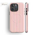 Pale Pink Resort Stripes MagSafe iPhone Case