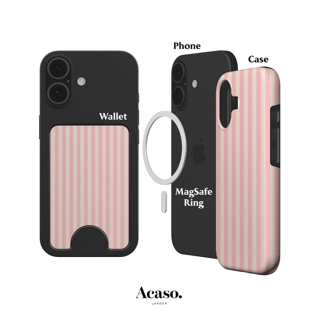 Resort Stripes Pale Pink Magnetic Phone Wallet