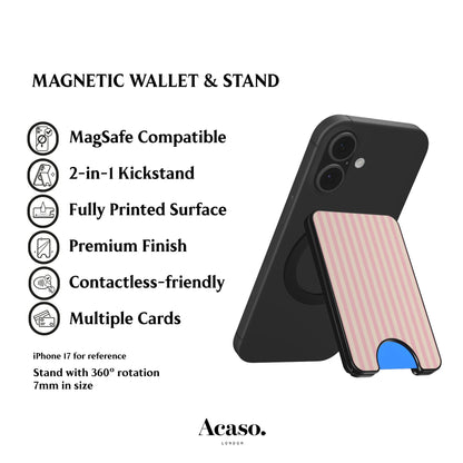 Resort Stripes Pale Pink Magnetic Phone Wallet