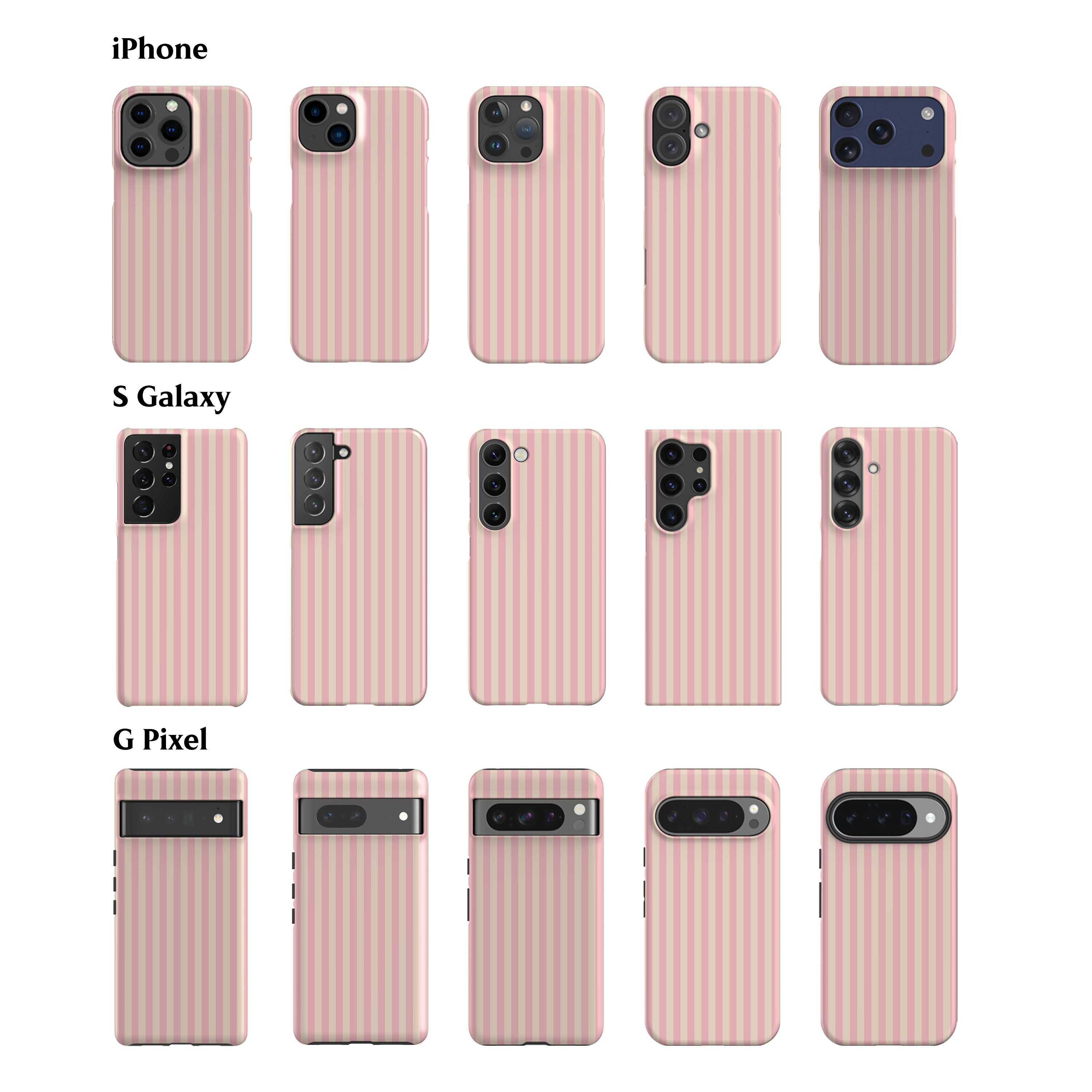 Pale Pink Striped Phone Case