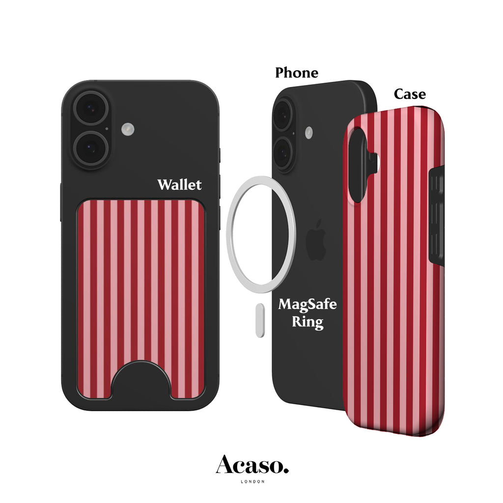 Resort Pink Stripes Magnetic Phone Wallet