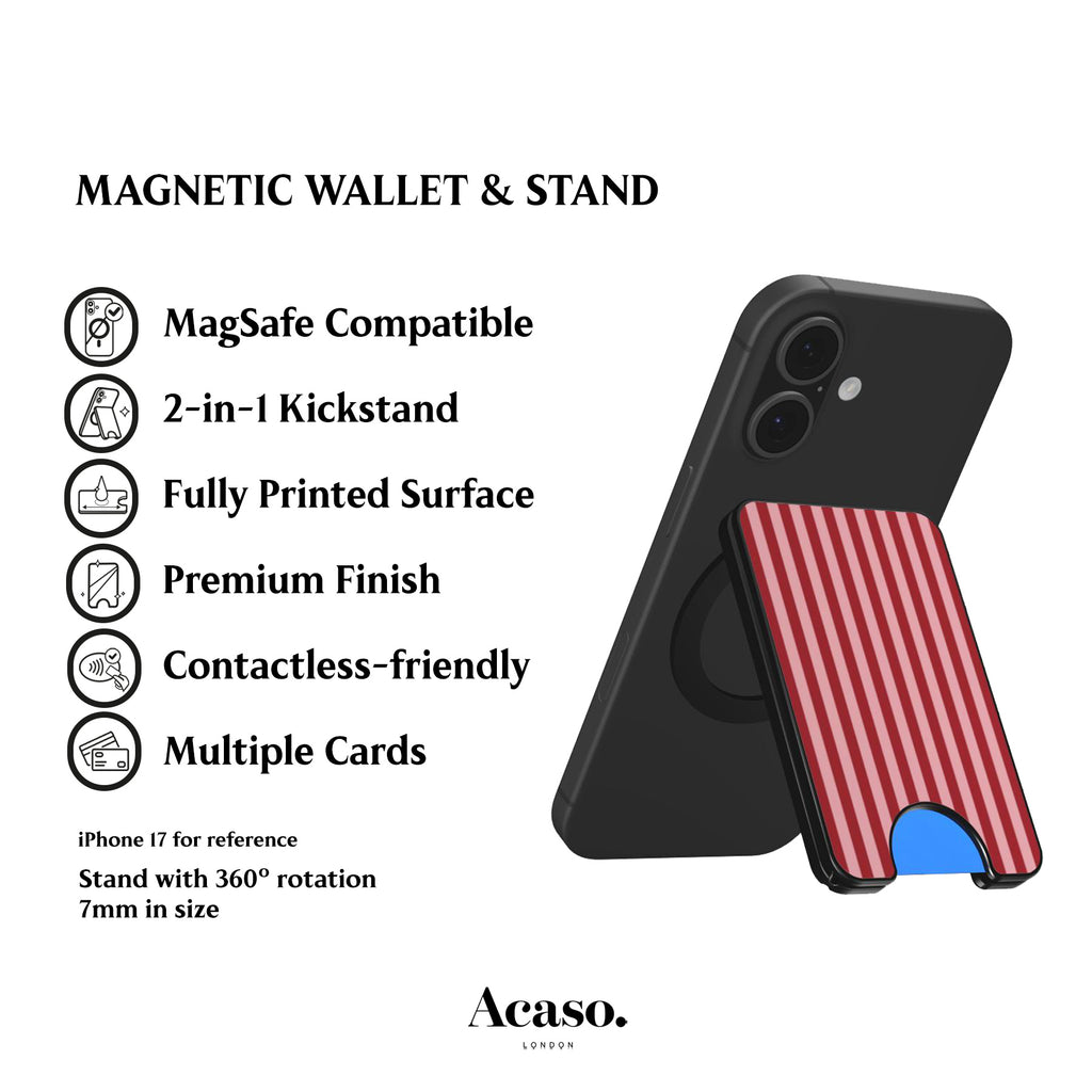 Resort Pink Stripes Magnetic Phone Wallet