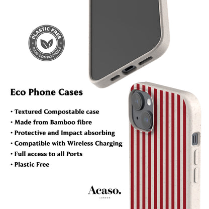 Red Resort Stripes Eco-Friendly Phone Case