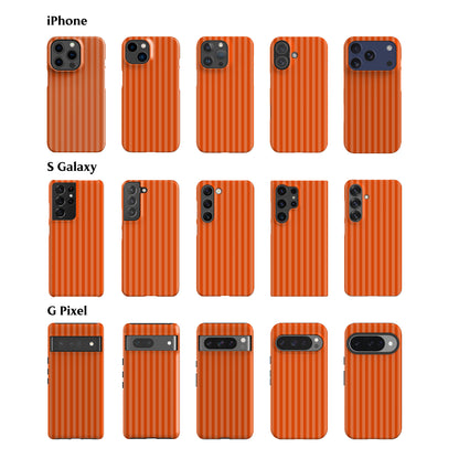 Deep Orange Striped Phone Case