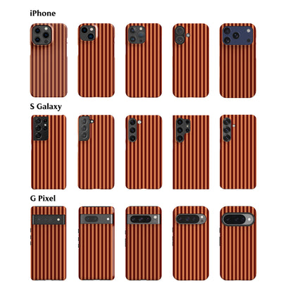 Peach Maroon Striped Phone Case