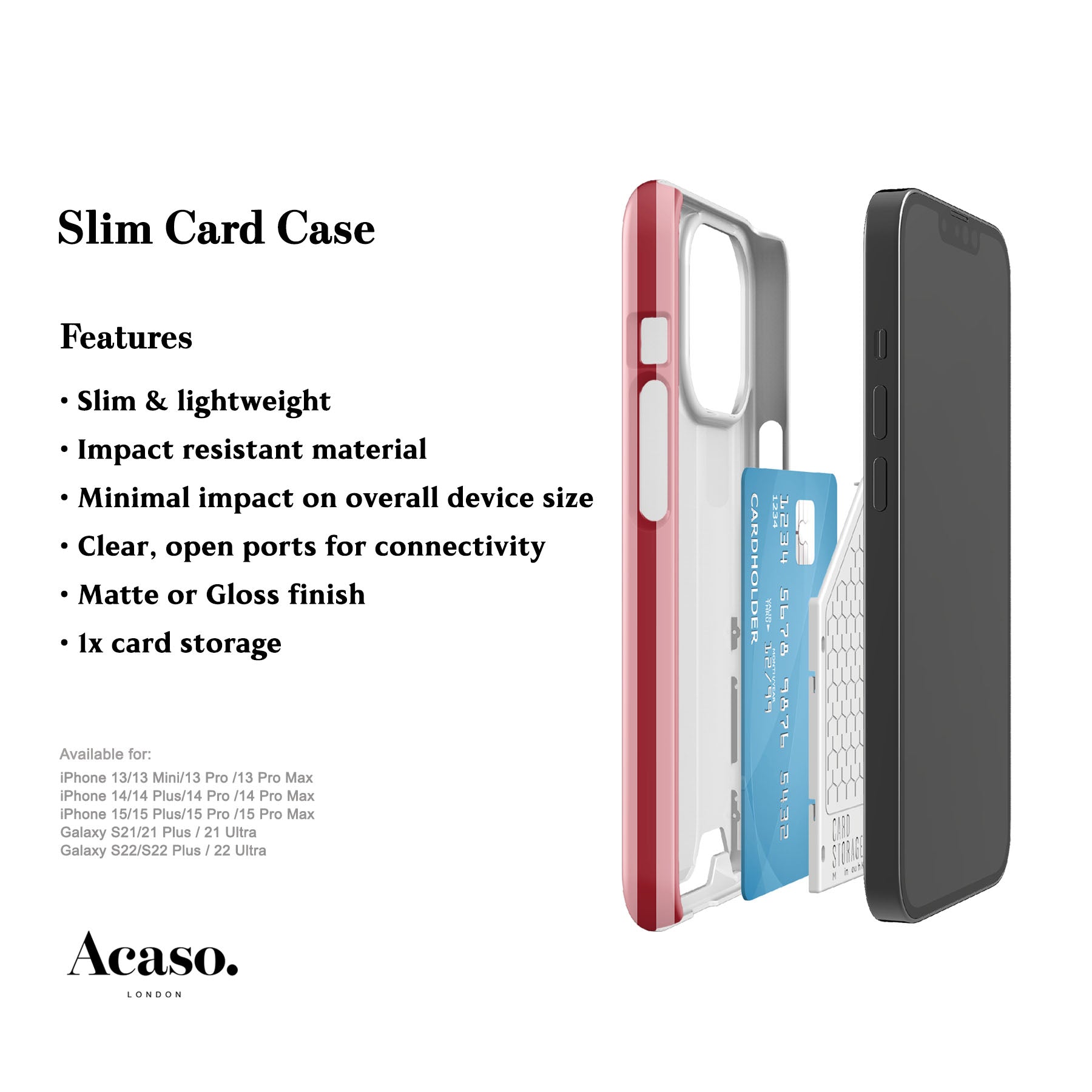 Resort Pink Stripes Card Case