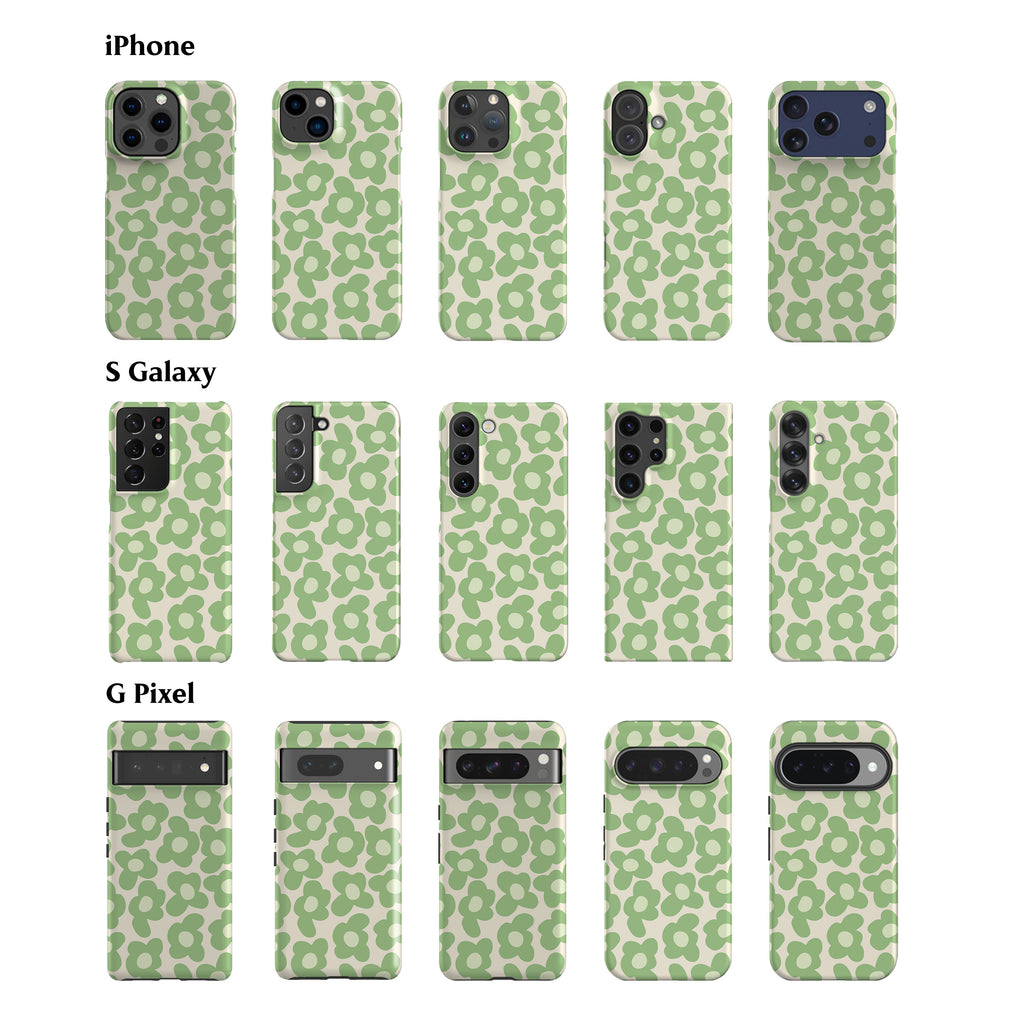 Retro Daisy Mint Phone Case