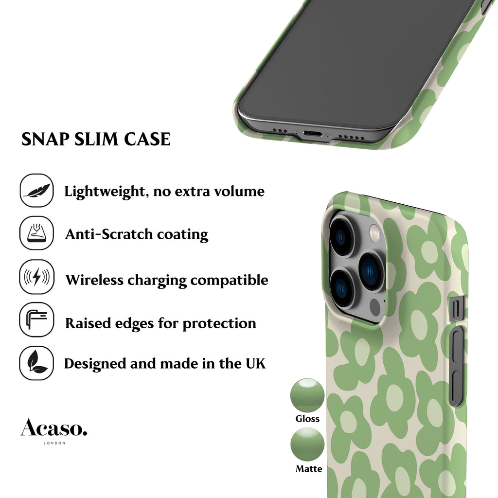 Retro Daisy Mint Phone Case