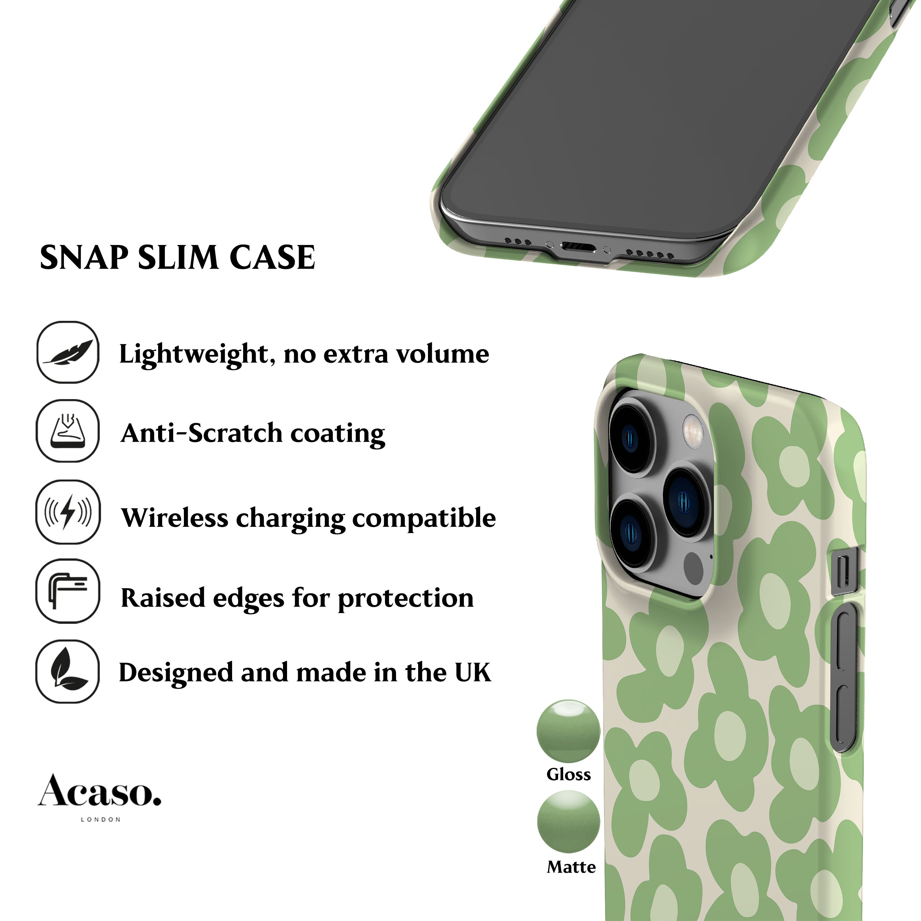 Retro Daisy Mint Phone Case