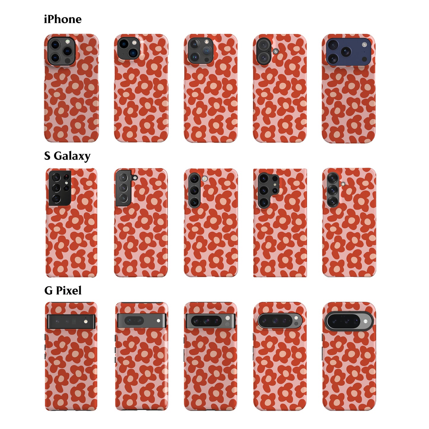 Retro Daisy Red Phone Case