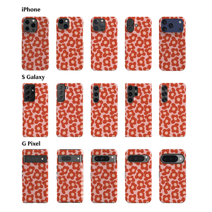 Retro Daisy Red Phone Case