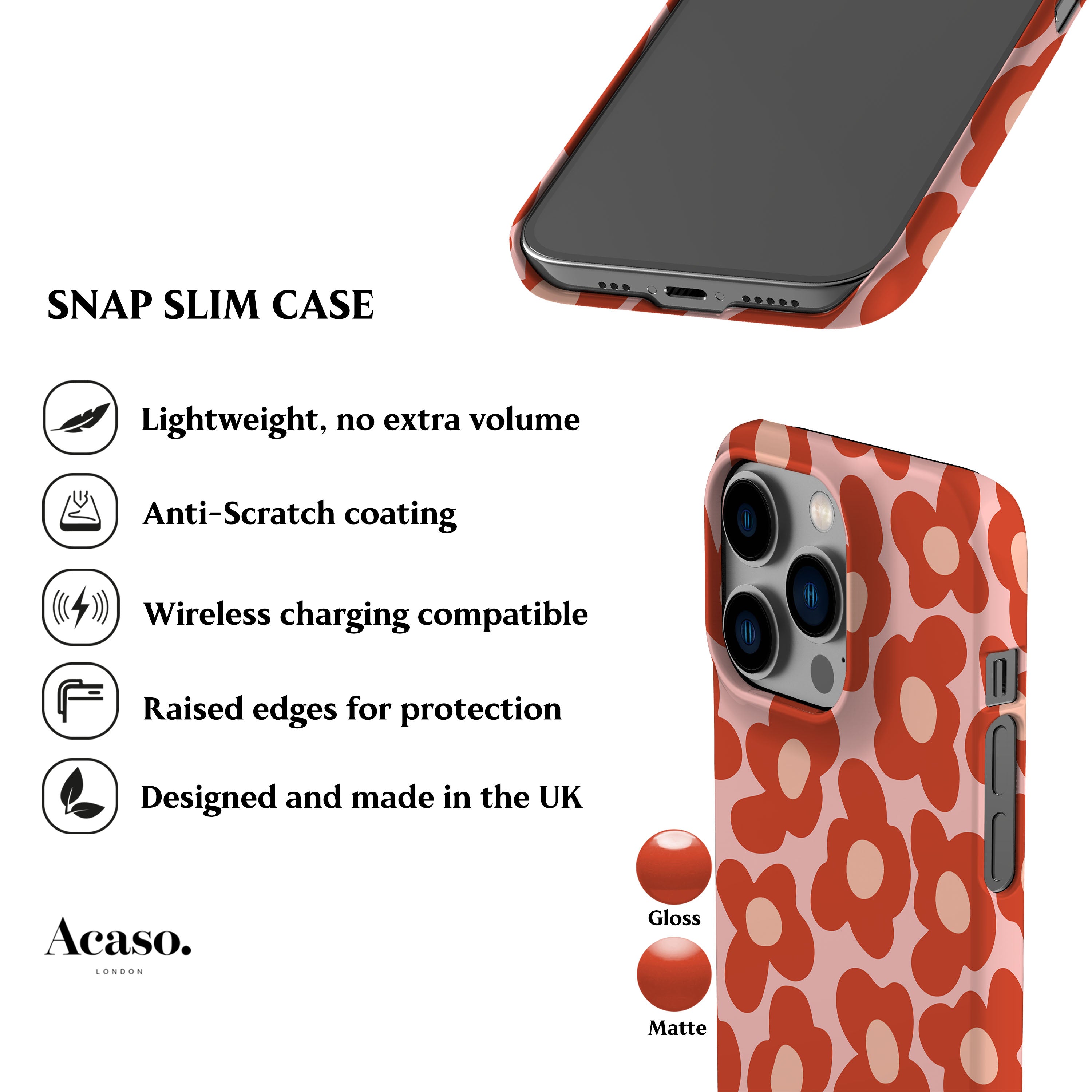 Retro Daisy Red Phone Case