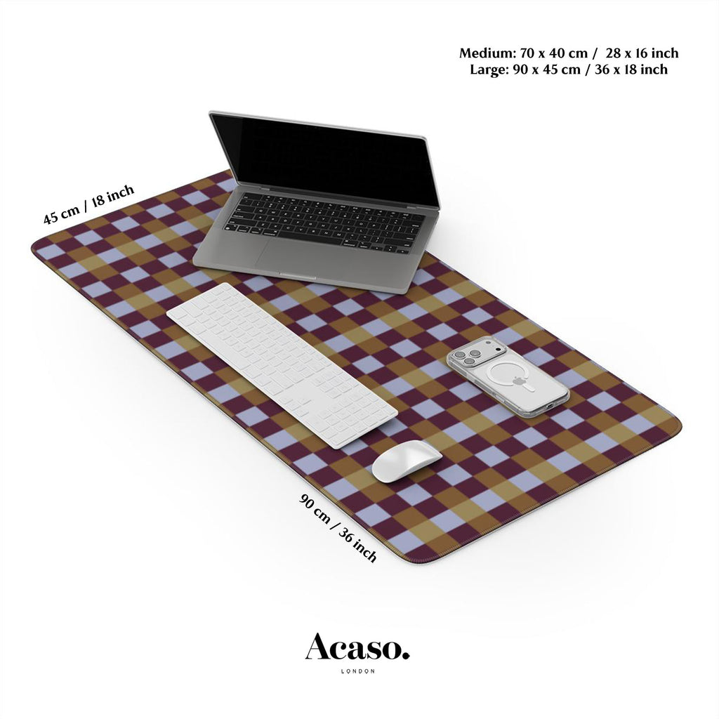 Retro Gingham Desk Mat