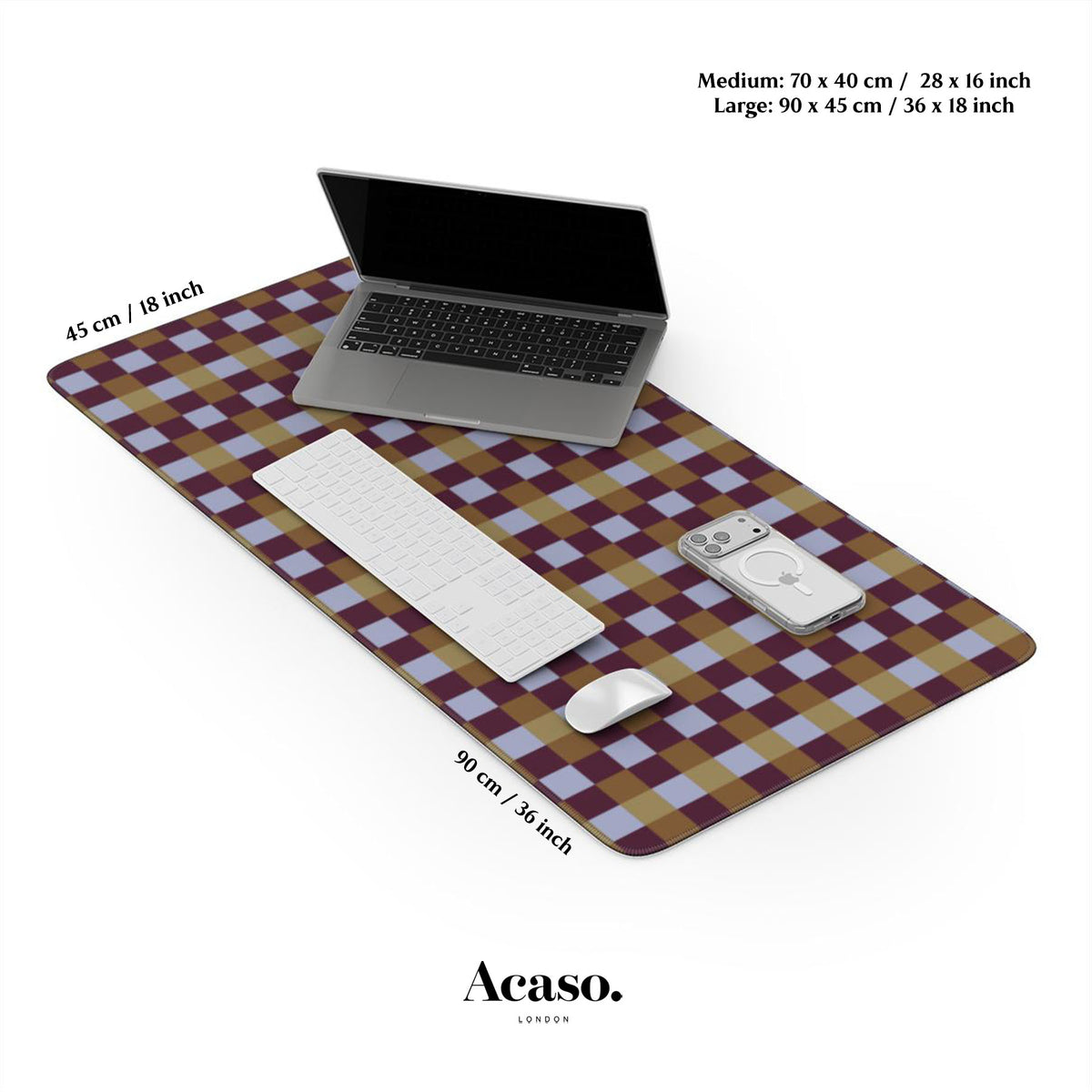 Retro Gingham Desk Mat