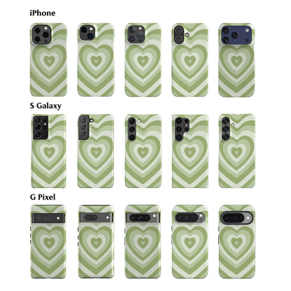 Retro Heart Green Phone Case