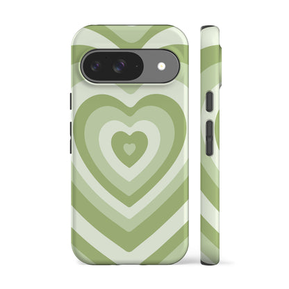 Retro Heart Green Phone Case
