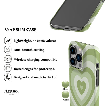 Retro Heart Green Phone Case